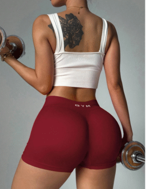 licra corta vinotinto GYM