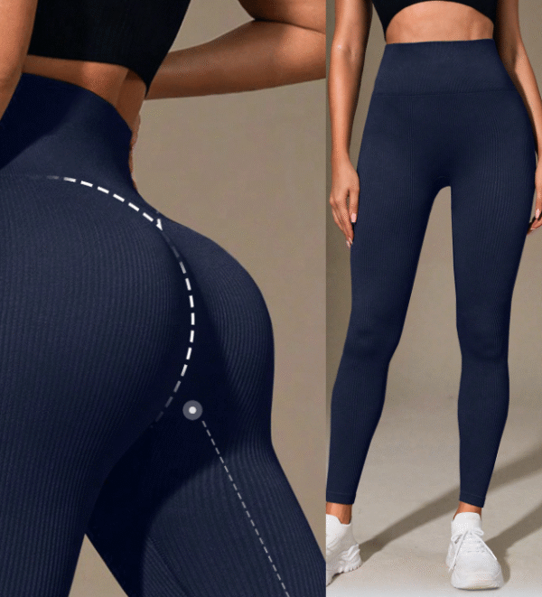 licra larga rallas azul marino